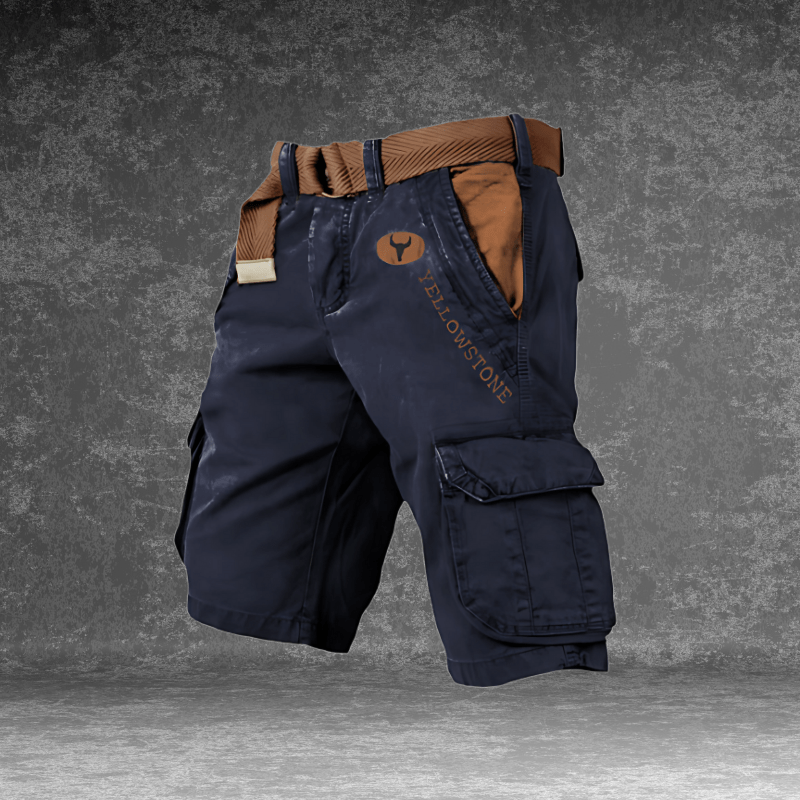 Men's Cargo Shorts with Multi-Pocket Utility - Durable Polyester