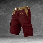 Men's Cargo Shorts with Multi-Pocket Utility - Durable Polyester