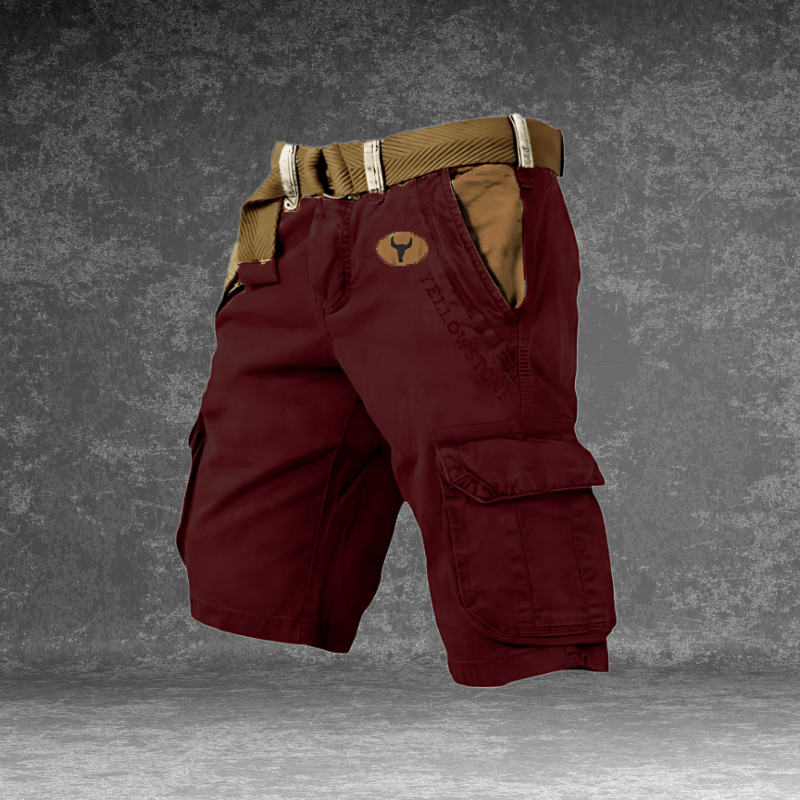Men's Cargo Shorts with Multi-Pocket Utility - Durable Polyester