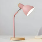 Tafellamp Scandinavisch met Verstelbare Kap en Houten Voet ##POS:4##