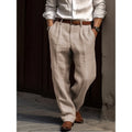Men's Linen Trousers - Breathable Relaxed-Fit Casual Pants