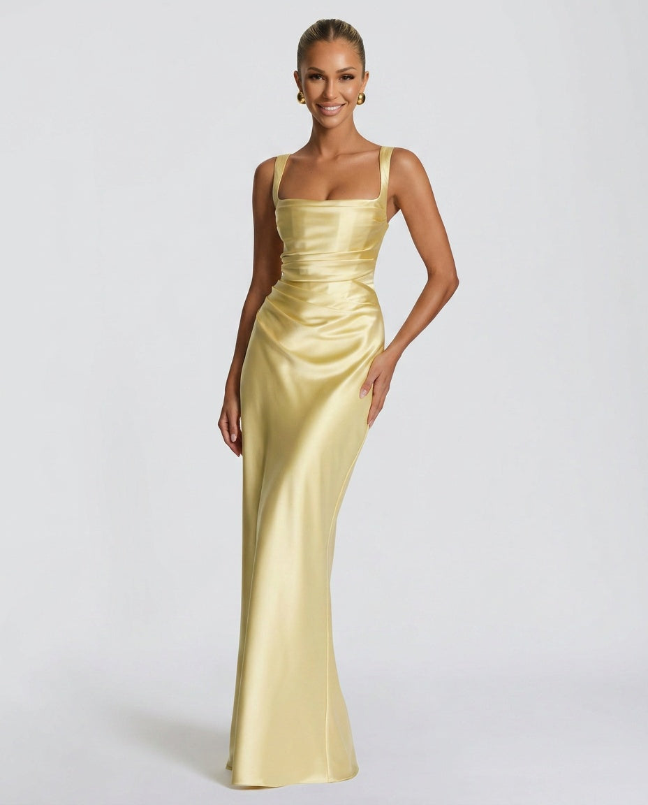 Women's Sleeveless Sequin Maxi Dress - Black Tie Evening Gown