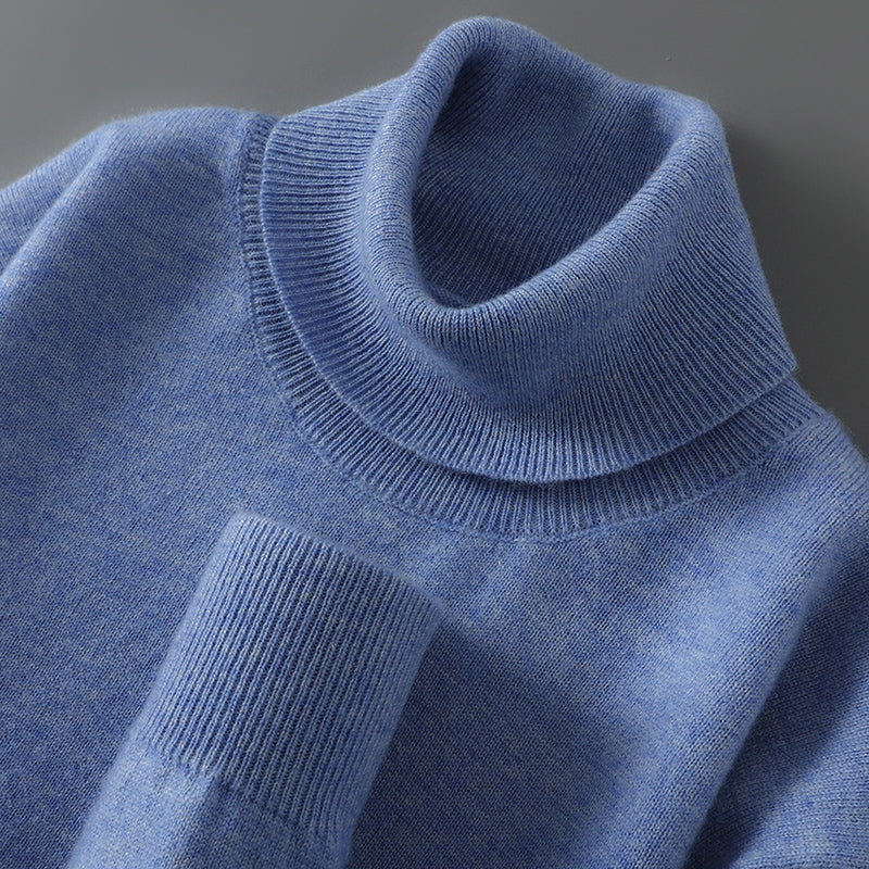 Women's Ribbed Turtleneck Sweater with Long Sleeves