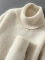 Women's Ribbed Turtleneck Sweater with Long Sleeves