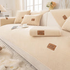 Sherpa Fleece Sofa Cover - Non-Slip Couch Throw