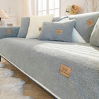 Sherpa Fleece Sofa Cover - Non-Slip Couch Throw