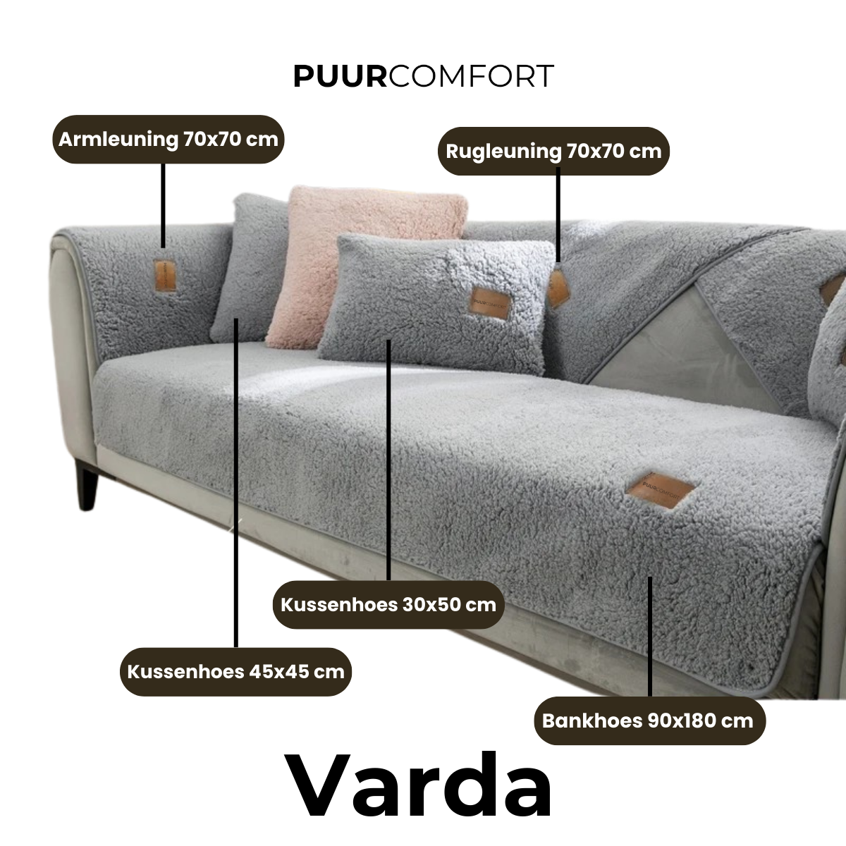 Sherpa Fleece Sofa Cover - Non-Slip Couch Throw