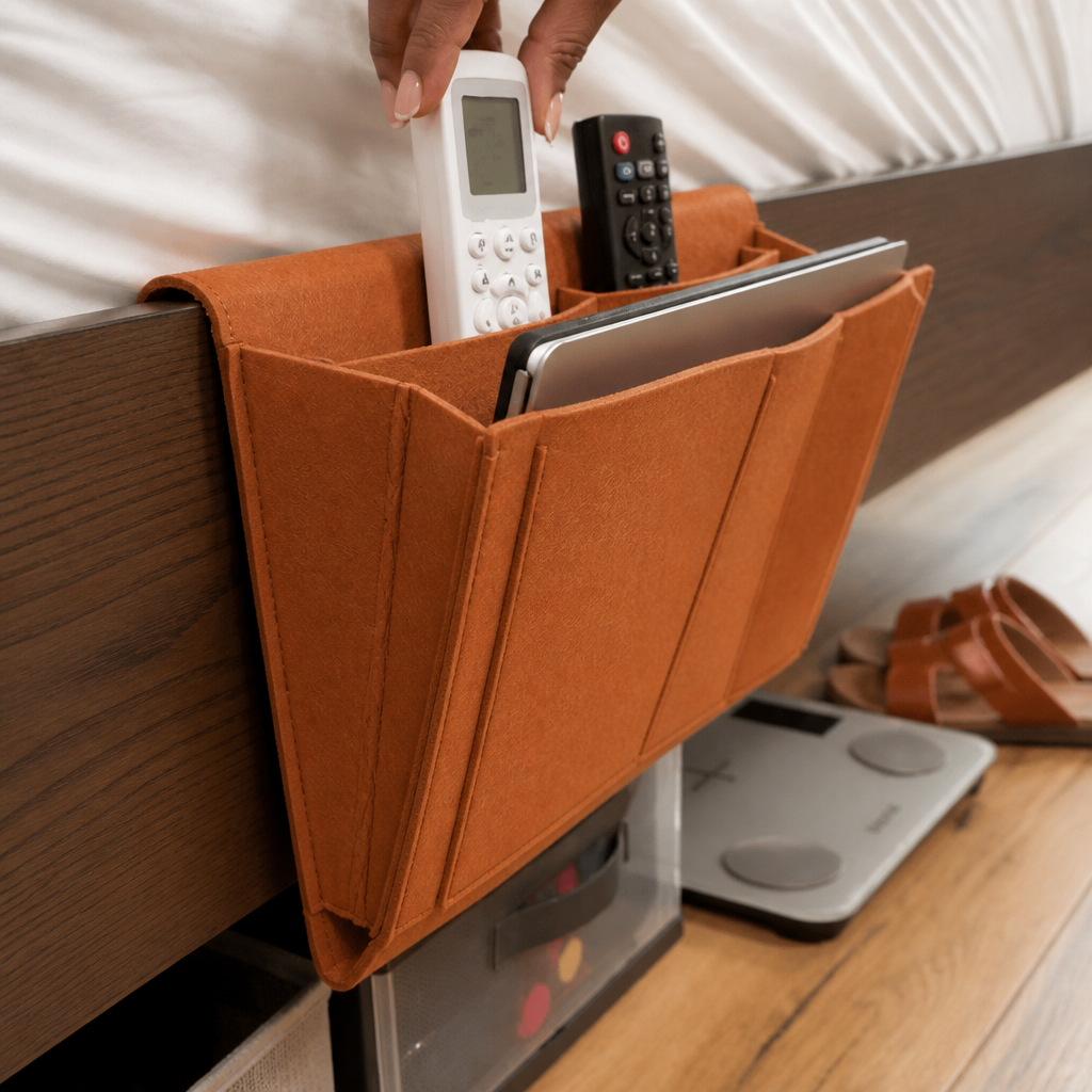 Under-Mattress Bedside Caddy - Hanging Felt Storage Organizer
