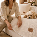 Non-Slip Sofa Cover for Pets – Plush Grip-Dot Couch Protector