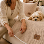 Non-Slip Sofa Cover for Pets – Plush Grip-Dot Couch Protector