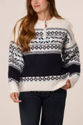 Womens 1/4 Zip Jumper Dress Nordic Style Knit Pullover