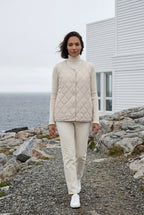 Ivory Diamond-quilted Sleeveless Bodywarmer Vest with Snap Closure - Photo 5