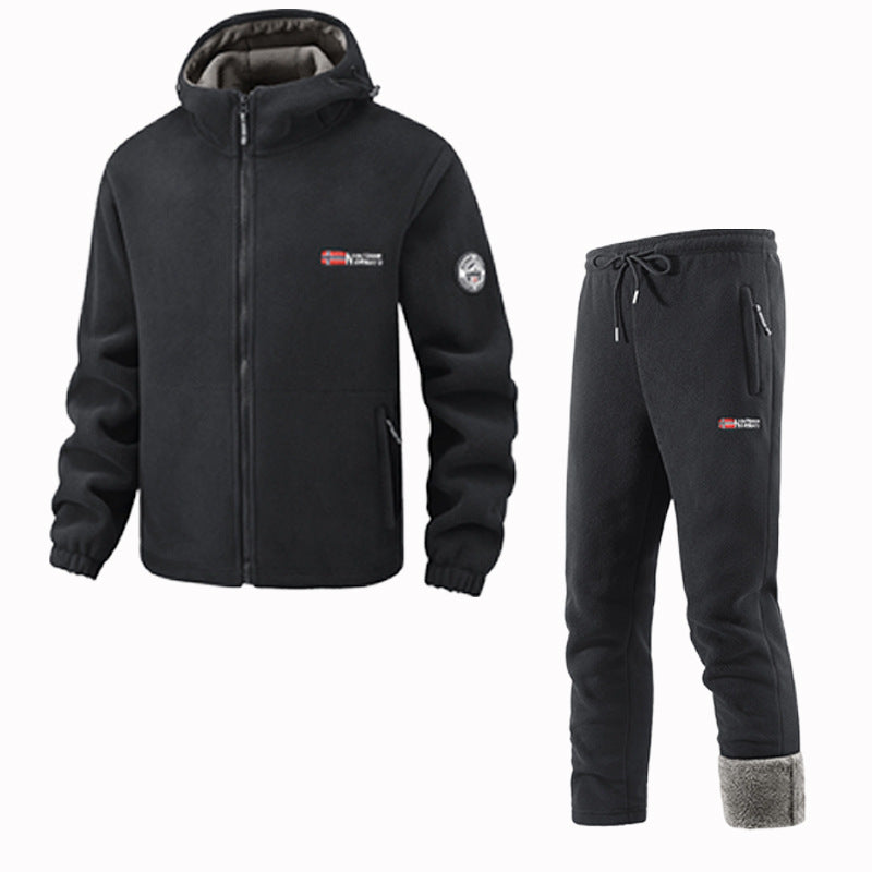 Women's Fleece Jacket and Jogging Pants Set - Two-Piece Loungewear