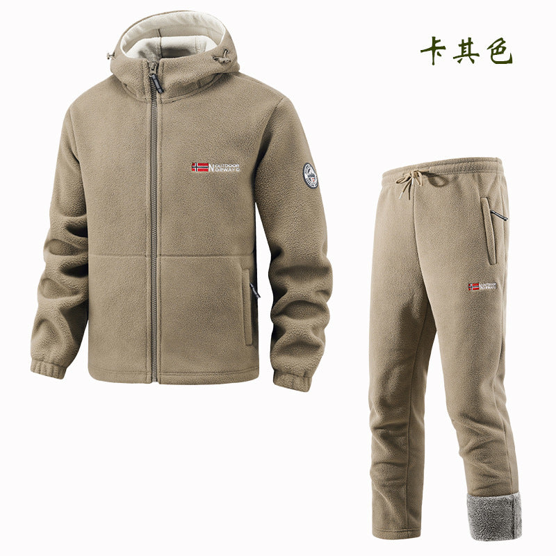 Women's Fleece Jacket and Jogging Pants Set - Two-Piece Loungewear