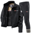 Women's Fleece Jacket and Jogging Pants Set - Two-Piece Loungewear