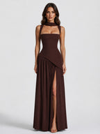Mara Draped Asymmetric Maxi Dress_1
