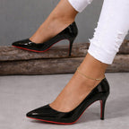 Women's Pointed-Toe Patent Court Shoes with Slim Stiletto Heel