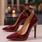Women's Pointed-Toe Patent Court Shoes with Slim Stiletto Heel