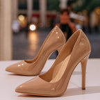 Women's Pointed-Toe Patent Court Shoes with Slim Stiletto Heel