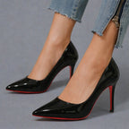 Women's Pointed-Toe Patent Court Shoes with Slim Stiletto Heel