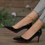 Women's Pointed-Toe Patent Court Shoes with Slim Stiletto Heel