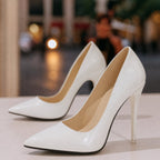 Women's Pointed-Toe Patent Court Shoes with Slim Stiletto Heel
