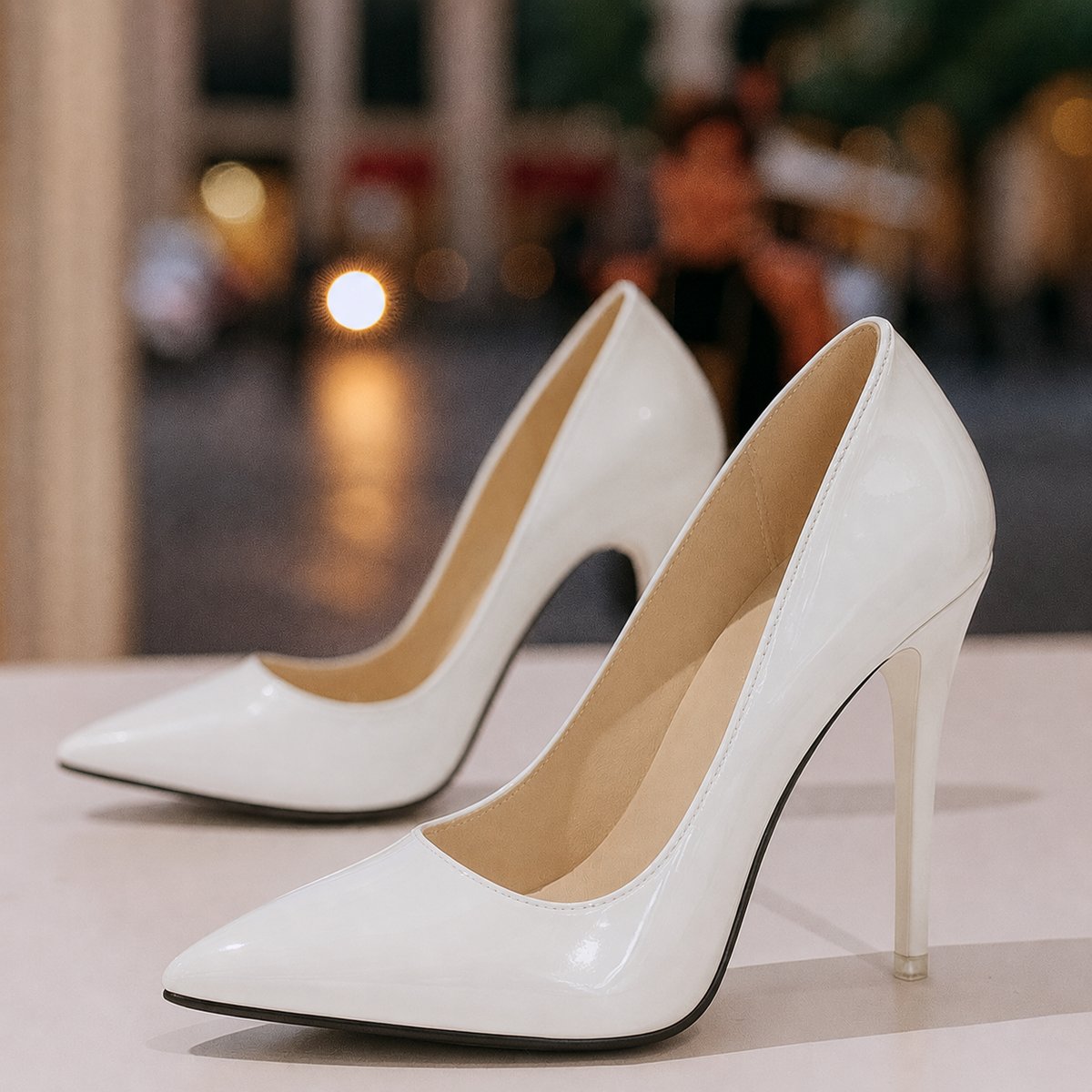 Women's Pointed-Toe Patent Court Shoes with Slim Stiletto Heel