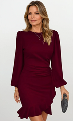 Women's Puff Sleeve Dress - Volume Sleeve Evening Dress