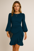 Women's Puff Sleeve Dress - Volume Sleeve Evening Dress