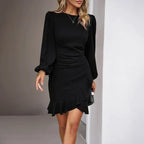 Women's Puff Sleeve Dress - Volume Sleeve Evening Dress