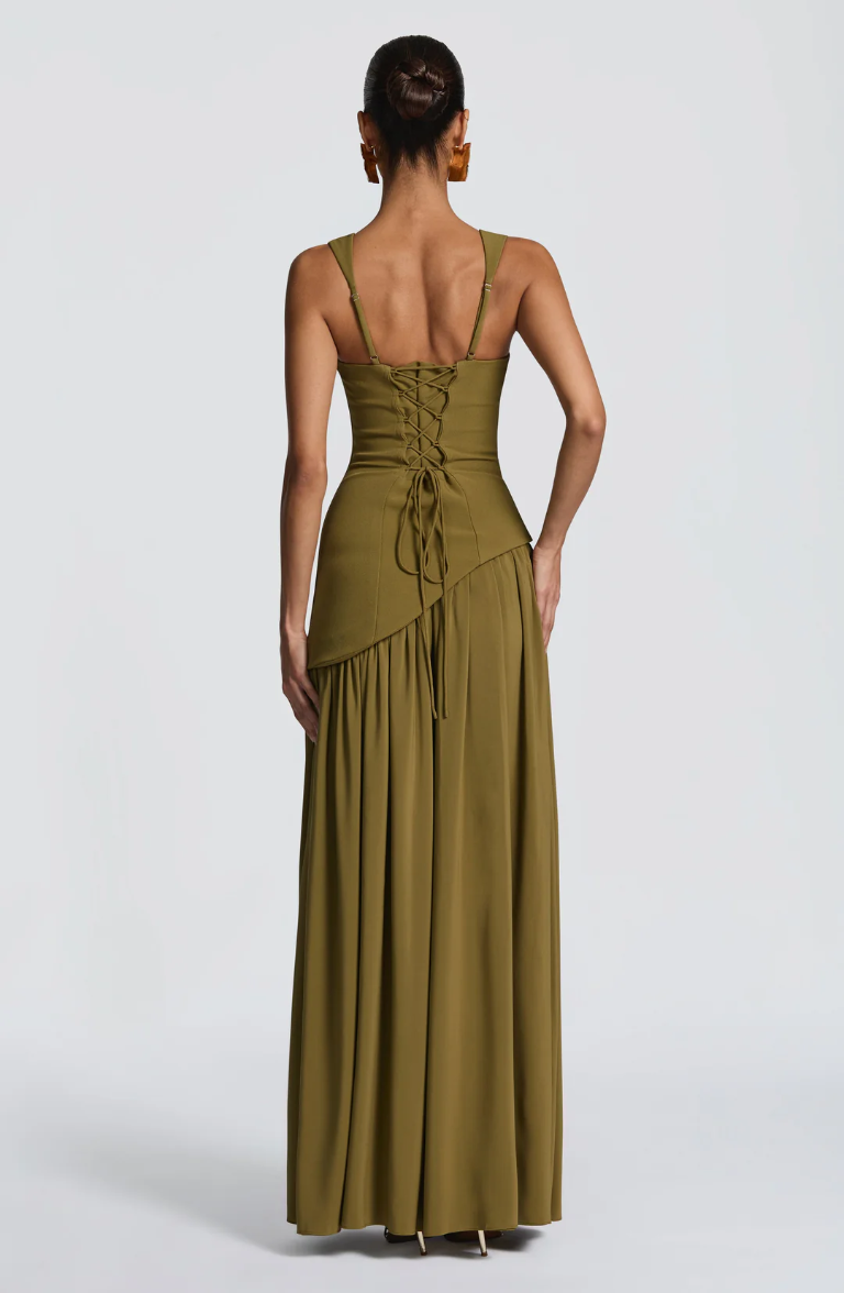 Women's Satin Maxi Dress with Deep V-Neck and Adjustable Straps