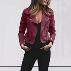 Nellie Slim Fit Faux Suede Biker Jacket_7