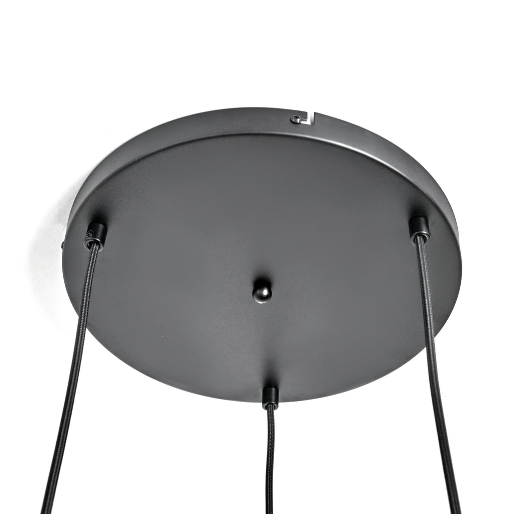 Industrial 3-Light Smoke Glass Globe Pendant Lamp in Black/Grey