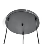 Industrial 3-Light Smoke Glass Globe Pendant Lamp in Black/Grey