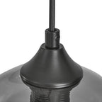Industrial 3-Light Smoke Glass Globe Pendant Lamp in Black/Grey