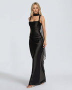 Women's Sleeveless Sequin Maxi Dress - Black Tie Evening Gown